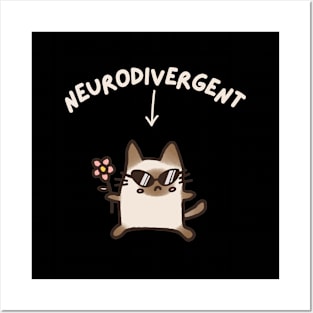 Neurodivergent Cat (Dark) Posters and Art